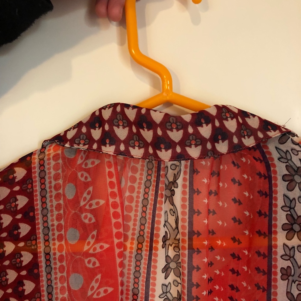 Free People Fall Sheer Patterned Blouse - Picture 4 of 4